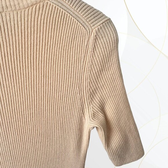 Theory Lexianna Evian Stretch Wool Blend Sweater Dress Colorblock Ivory/Black - Picture 8 of 15